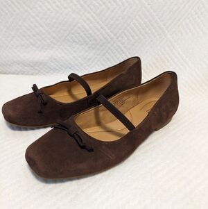 Børn Bley Mary Jane Flat Brown Suede Strap, Bow Size 11